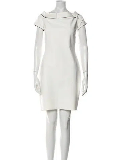 Pre-owned La Petite Robe Di Chiara Boni Bateau Neckline Mini Dress In White