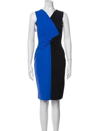 Pre-owned La Petite Robe Di Chiara Boni Colorblock Pattern Mini Dress In Blue