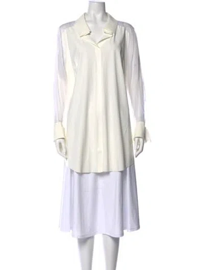 Pre-owned La Petite Robe Di Chiara Boni Cowl Neck Long Sleeve Tunic In Neutral