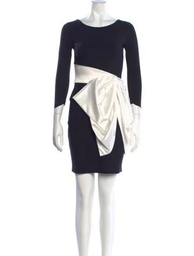 Pre-owned La Petite Robe Di Chiara Boni Crew Neck Mini Dress In Black