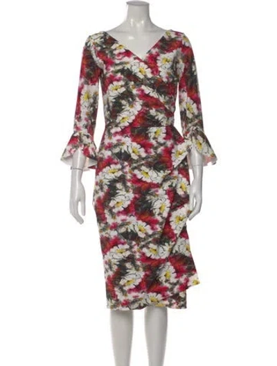 Pre-owned La Petite Robe Di Chiara Boni Floral Print Knee-length Dress