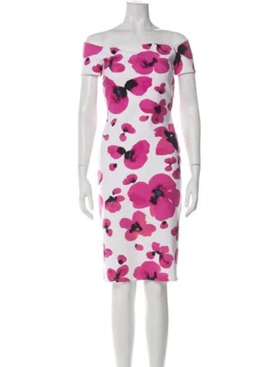 Pre-owned La Petite Robe Di Chiara Boni Floral Print Knee-length Dress In Pink