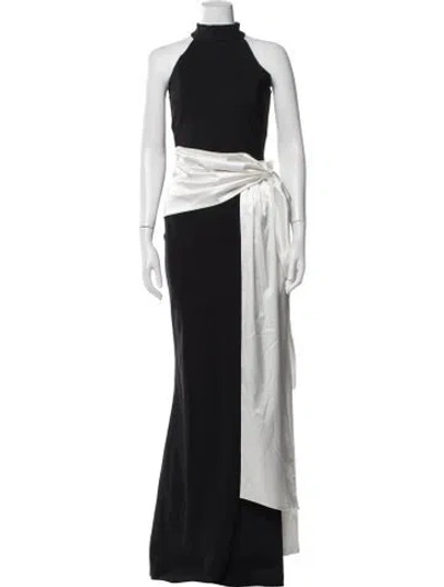 Pre-owned La Petite Robe Di Chiara Boni Halterneck Long Dress In Black