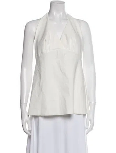 Pre-owned La Petite Robe Di Chiara Boni Halterneck Sleeveless Top In White
