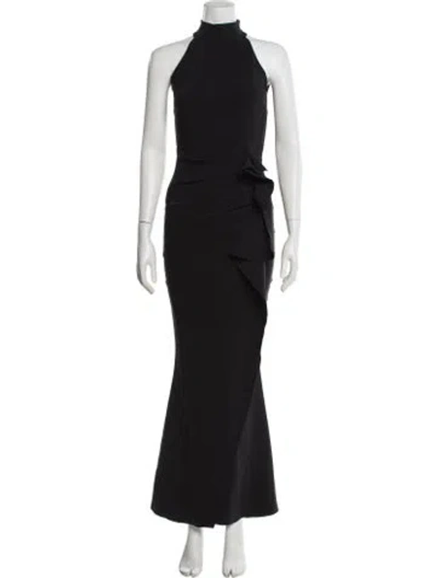 Pre-owned La Petite Robe Di Chiara Boni Mock Neck Long Dress In Black