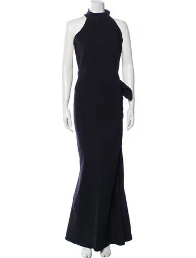 Pre-owned La Petite Robe Di Chiara Boni Mock Neck Long Dress In Blue