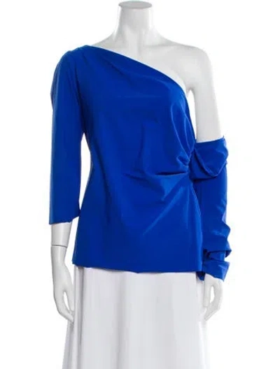 Pre-owned La Petite Robe Di Chiara Boni Nylon One-shoulder Blouse In Blue