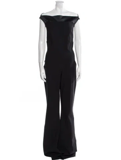 Pre-owned La Petite Robe Di Chiara Boni Off-the-shoulder Jumpsuit In Black