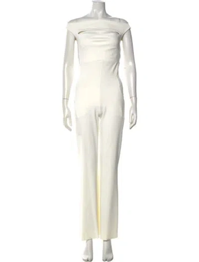 Pre-owned La Petite Robe Di Chiara Boni Off-the-shoulder Jumpsuit In Neutral