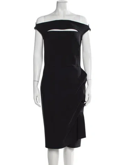 Pre-owned La Petite Robe Di Chiara Boni Off-the-shoulder Knee-length Dress In Black