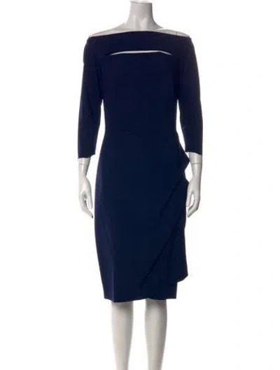 Pre-owned La Petite Robe Di Chiara Boni Off-the-shoulder Knee-length Dress In Blue