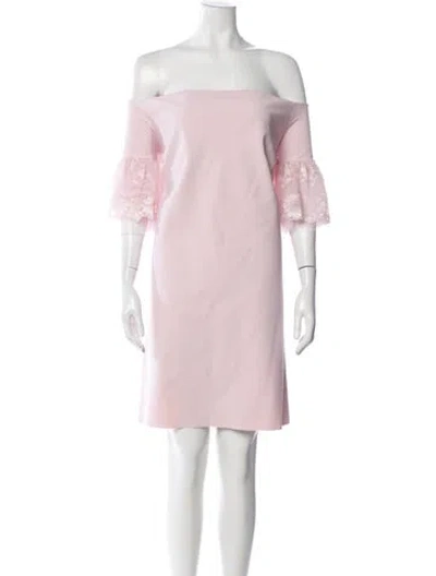 Pre-owned La Petite Robe Di Chiara Boni Off-the-shoulder Knee-length Dress In Pink