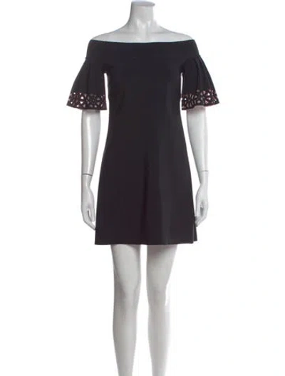 Pre-owned La Petite Robe Di Chiara Boni Off-the-shoulder Mini Dress In Black