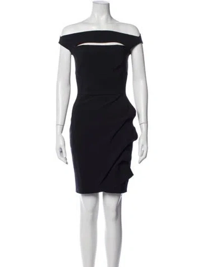 Pre-owned La Petite Robe Di Chiara Boni Off-the-shoulder Mini Dress In Blue