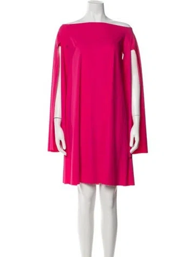 Pre-owned La Petite Robe Di Chiara Boni Off-the-shoulder Mini Dress In Pink