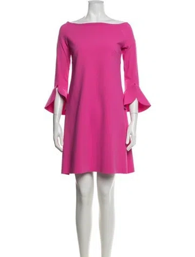 Pre-owned La Petite Robe Di Chiara Boni Off-the-shoulder Mini Dress In Pink