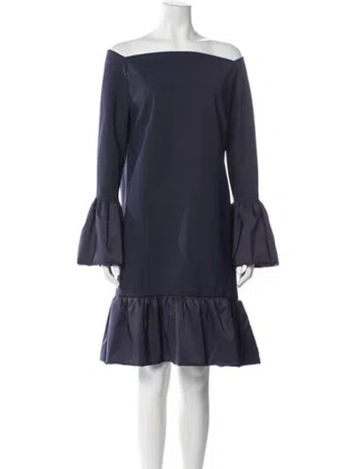 Pre-owned La Petite Robe Di Chiara Boni Off-the-shoulder Mini Dress W/ Tags In Blue