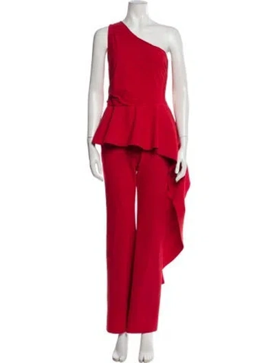 Pre-owned La Petite Robe Di Chiara Boni One-shoulder Jumpsuit In Red