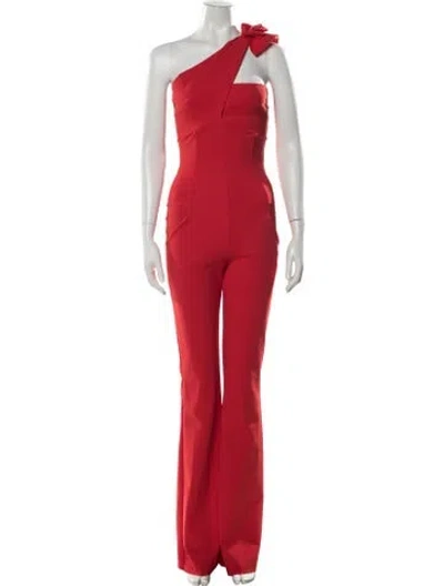 Pre-owned La Petite Robe Di Chiara Boni One-shoulder Jumpsuit In Red