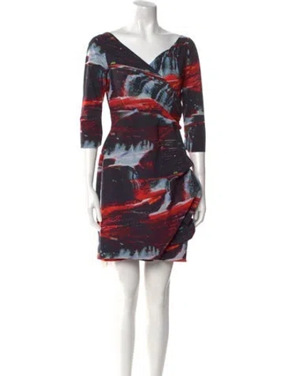 Pre-owned La Petite Robe Di Chiara Boni Printed Mini Dress In Red