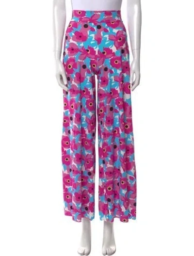 Pre-owned La Petite Robe Di Chiara Boni Printed Wide Leg Pants In Pink