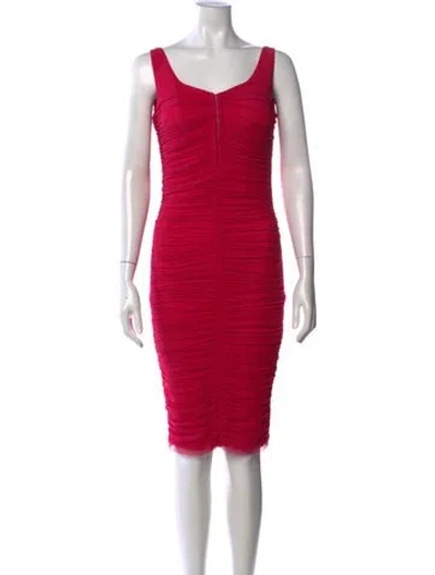 Pre-owned La Petite Robe Di Chiara Boni Scoop Neck Knee-length Dress In Pink