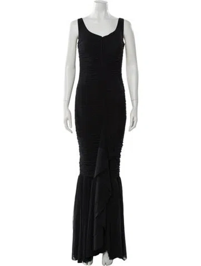 Pre-owned La Petite Robe Di Chiara Boni Scoop Neck Long Dress In Black