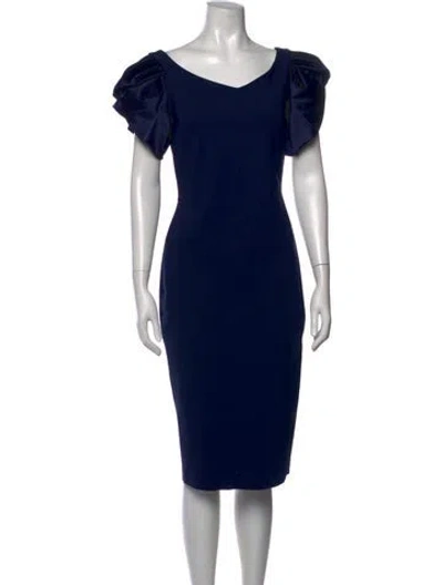 Pre-owned La Petite Robe Di Chiara Boni Scoop Neck Midi Length Dress In Blue