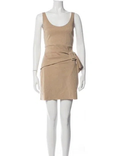 Pre-owned La Petite Robe Di Chiara Boni Scoop Neck Mini Dress In Gold