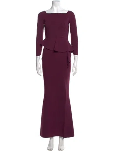 Pre-owned La Petite Robe Di Chiara Boni Square Neckline Long Dress In Burgundy