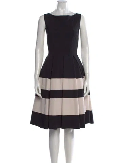 Pre-owned La Petite Robe Di Chiara Boni Striped Midi Length Dress In Black