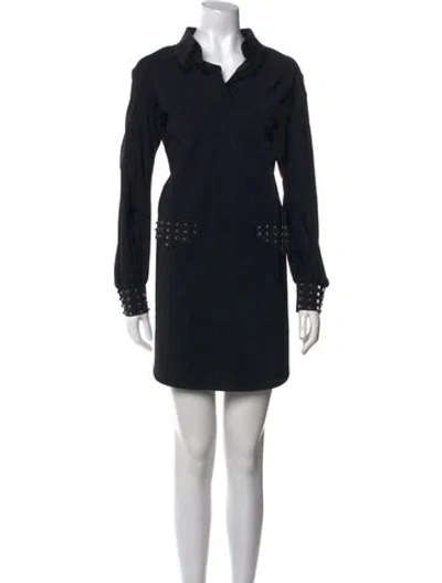 Pre-owned La Petite Robe Di Chiara Boni Turtleneck Mini Dress In Black