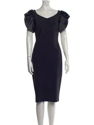 Pre-owned La Petite Robe Di Chiara Boni V-neck Knee-length Dress W/ Tags In Black