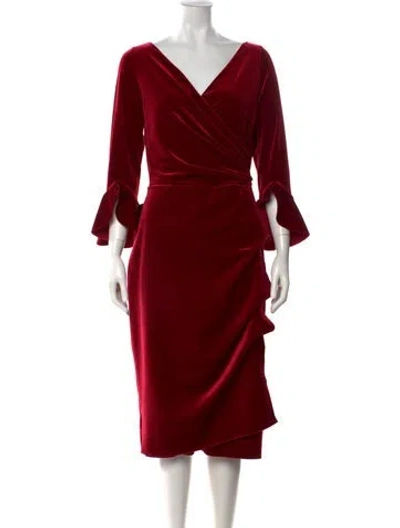 Pre-owned La Petite Robe Di Chiara Boni V-neck Knee-length Dress W/ Tags In Red
