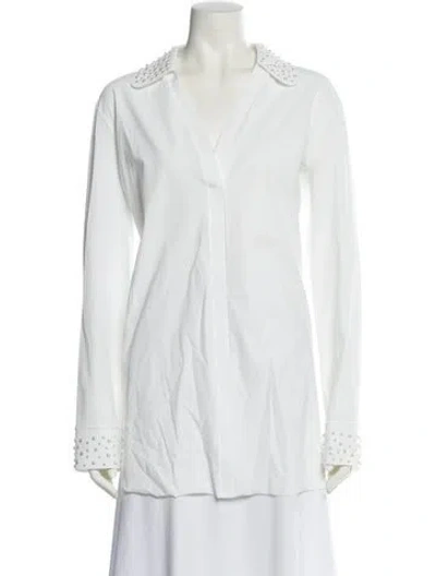 Pre-owned La Petite Robe Di Chiara Boni V-neck Long Sleeve Tunic In White