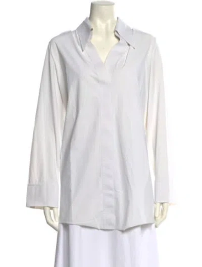 Pre-owned La Petite Robe Di Chiara Boni V-neck Long Sleeve Tunic In White