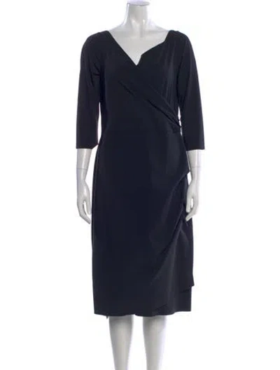 Pre-owned La Petite Robe Di Chiara Boni V-neck Midi Length Dress In Black