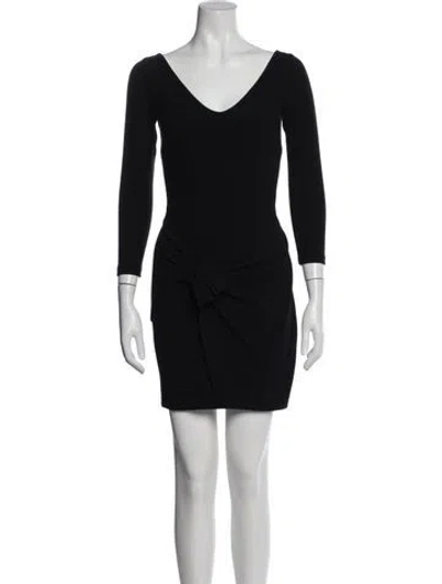 Pre-owned La Petite Robe Di Chiara Boni V-neck Mini Dress In Black