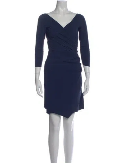 Pre-owned La Petite Robe Di Chiara Boni V-neck Mini Dress In Blue