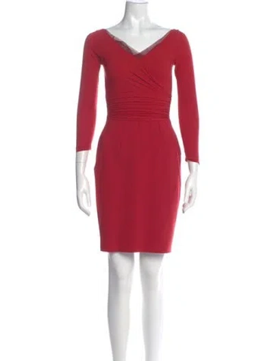 Pre-owned La Petite Robe Di Chiara Boni V-neck Mini Dress In Red