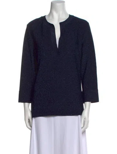 Pre-owned La Petite Robe Di Chiara Boni V-neck Three-quarter Sleeve Blouse