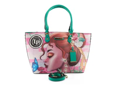 La Philipe Pink In Beauty Tote In Green