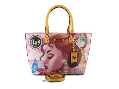 La Philipe Pink In Beauty Tote In Yellow