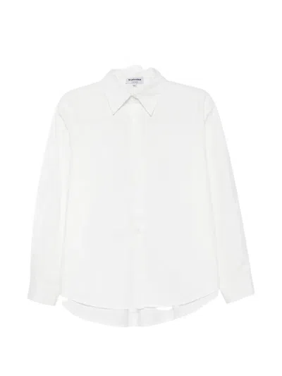 La Piscine Asymmetric Draped Shirt In White
