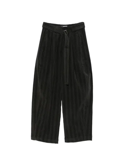 La Piscine Belted Corduroy Trousers In Black