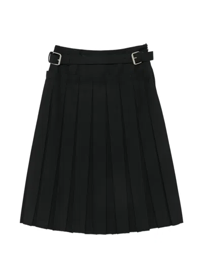La Piscine Belted Pleated Skirt In Black