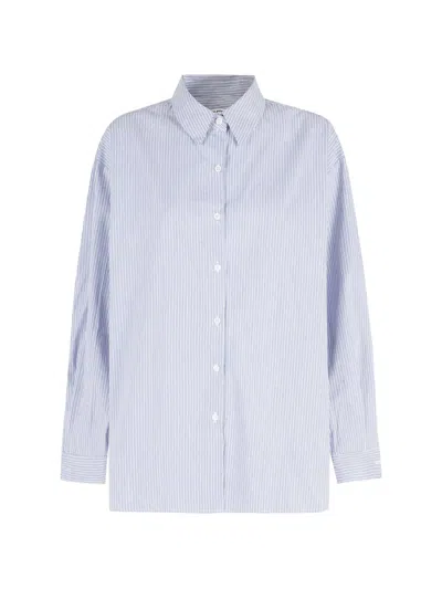 La Piscine Button-up Striped Shirt In Blue