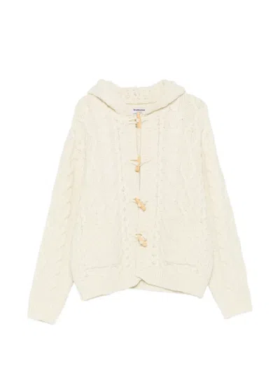 La Piscine Cable-knit Toggle-fastening Cardigan In Neutral