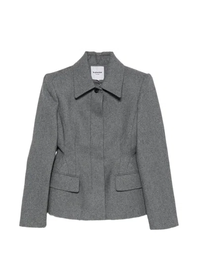 La Piscine Concealed-fastening Blazer In Gray