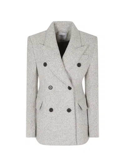 La Piscine Double-breasted Blazer In Gray